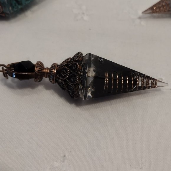 Black Agate Chip Crystal Pendulum - Picture 5 of 6